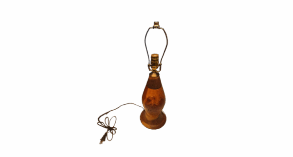 Cherry burl lamp with black walnut base and top