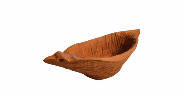 Hand carved duck bowl, cherry