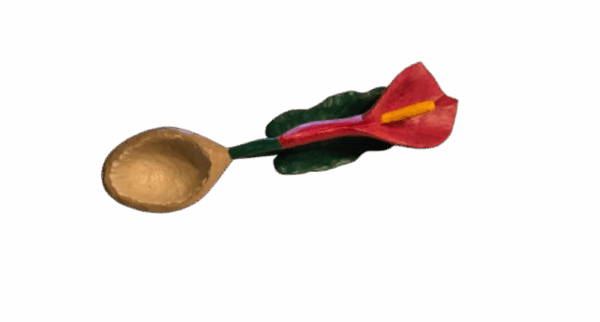 Hand carved Calla Lily spoon